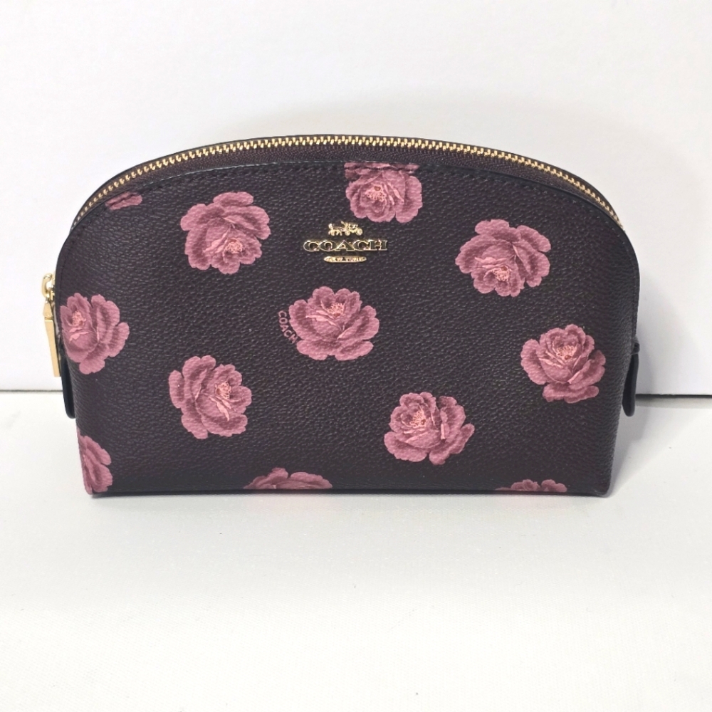 Coach NWOT 17 Rose Print Cosmetics Case